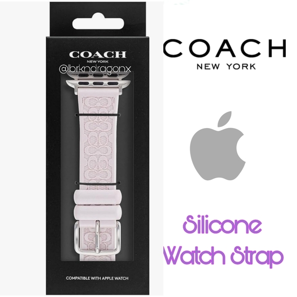 NWT SEALED BNIOB Coach Silicone Watch Band Apple Watch Compatible Pink 🩷